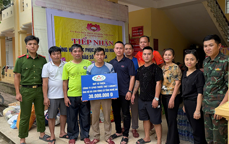  Amavet đồng hành cùng bà con vùng lũ Nghệ An sau hoàn lưu bão số 3